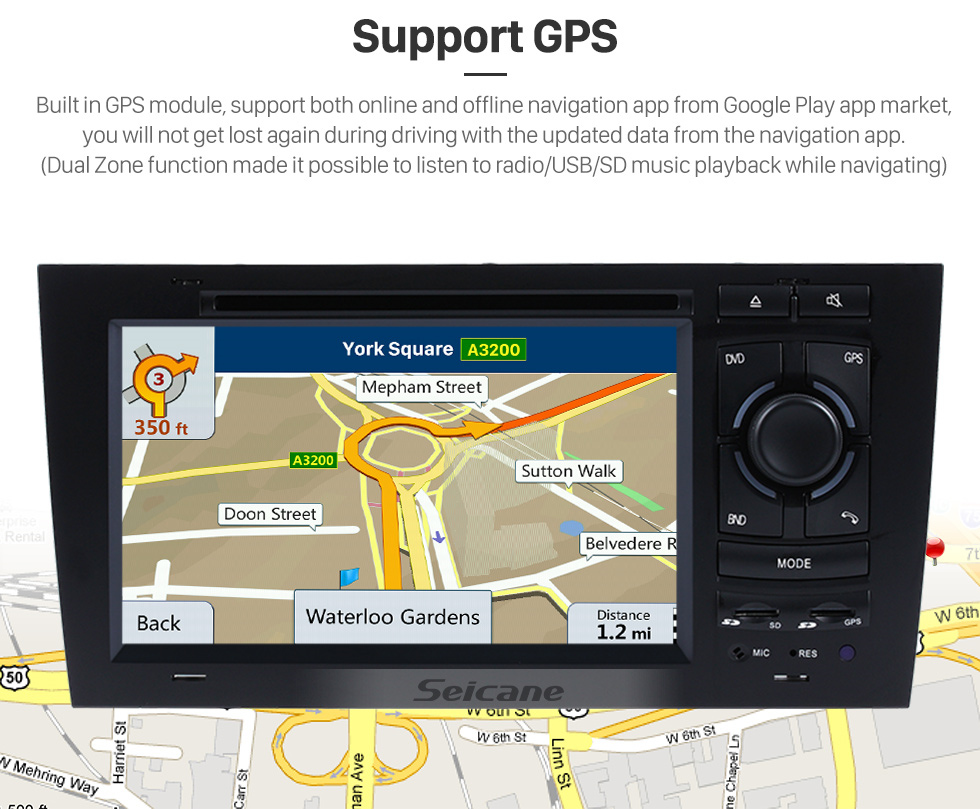 Seicane OEM Android 9.0 Reproductor de DVD Sistema de navegación GPS para 1997-2004 Audi A6 S6 RS6 con HD 1080P Video Bluetooth Pantalla táctil Radio WiFi TV Cámara de respaldo Control del volante USB SD Seicane OEM Android 9.0 Reproductor de DVD Sistema de navegación GPS para 1997-2004 Audi A6 S6 RS6 con HD 1080P Video Bluetooth Pantalla táctil Radio WiFi TV Cámara de respaldo Control del volante USB SD