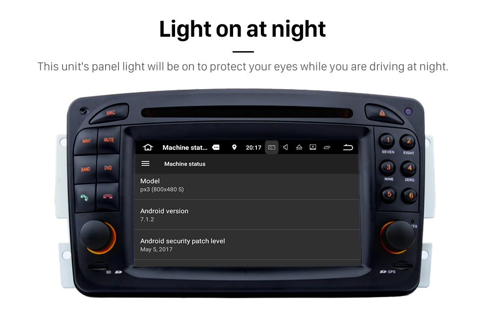 Seicane No Tablier Android 8.0 sistema de navegação GPS para 1998-2004 Mercedes-Benz CLK-W209 CLK200 CLK230 CLK320 CLK430 CLK55 com Rádio Ecrã Tátil Bluetooth leitor de DVD WiFi tv Controle de volante USB SD HD 1080P Vídeo Backup Câmera