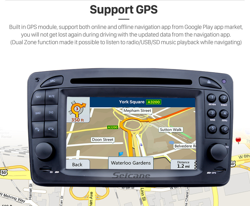 Seicane 1998-2004 Mercedes-Benz CLK-C209 CLK200 CLK320 CLK430 Radio DVD Player Android 10.0 GPS Navigation system Touch Screen TV Rearview Camera steering wheel control USB SD Bluetooth WiFi HD 1080P Video Seicane 1998-2004 Mercedes-Benz CLK-C209 CLK200 CLK320 CLK430 Radio DVD Player Android 10.0 GPS Navigation system Touch Screen TV Rearview Camera steering wheel control USB SD Bluetooth WiFi HD 1080P Video