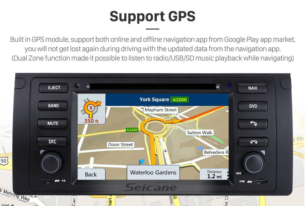 Seicane Android 10.0 Sistema de navegación GPS para Land Rover Range Rover 2002-2004 con reproductor de DVD Pantalla táctil Radio Bluetooth WiFi TV HD 1080P Cámara de respaldo de video Control del volante USB SD