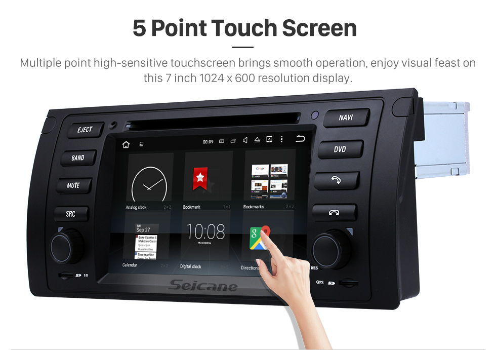 Seicane Android 10.0 Système de navigation GPS pour Land Rover Range Rover 2002-2004 avec lecteur DVD Radio à écran tactile Bluetooth WiFi TV HD 1080P Caméra de recul vidéo commande au volant USB SD