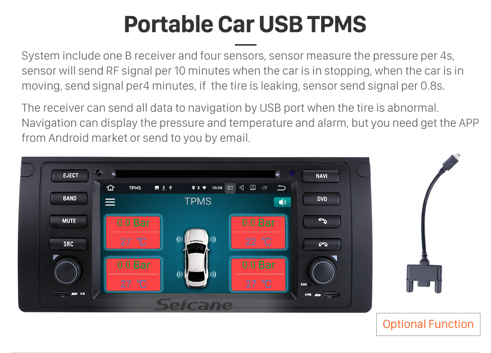 Seicane Android 10.0 Système de navigation GPS pour Land Rover Range Rover 2002-2004 avec lecteur DVD Radio à écran tactile Bluetooth WiFi TV HD 1080P Caméra de recul vidéo commande au volant USB SD