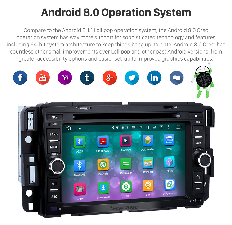 Seicane Android 8.0 Touch Screen GPS Navigation System 2007-2011 Chevrolet Chevy Equinox with Radio DVD Player Bluetooth WIFI Mirror Link Steering Wheel Control DVR Seicane Android 8.0 Touch Screen GPS Navigation System 2007-2011 Chevrolet Chevy Equinox with Radio DVD Player Bluetooth WIFI Mirror Link Steering Wheel Control DVR