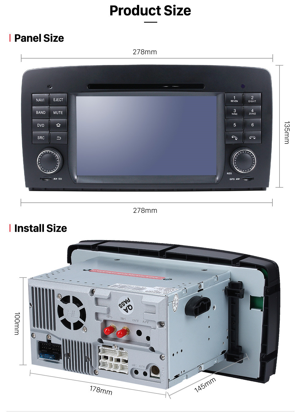 Seicane Android 8.0 système de navigation GPS pour 2006-2012 Mercedes-Benz R class W251 R280 R320 R350 R500 avec Lecteur DVD Ecran tactile Radio Bluetooth WiFi TV Caméra de recul Contrôle Volant HD 1080P Vidéo USB SD Seicane Android 8.0 système de navigation GPS pour 2006-2012 Mercedes-Benz R class W251 R280 R320 R350 R500 avec Lecteur DVD Ecran tactile Radio Bluetooth WiFi TV Caméra de recul Contrôle Volant HD 1080P Vidéo USB SD