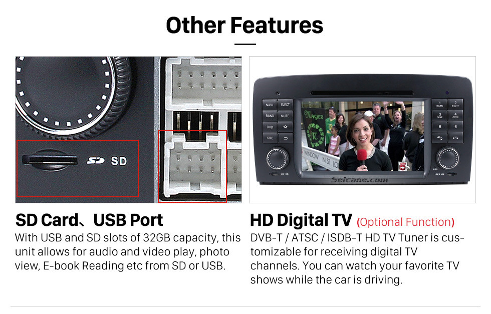 Seicane Android 8.0 système de navigation GPS pour 2006-2012 Mercedes-Benz R class W251 R280 R320 R350 R500 avec Lecteur DVD Ecran tactile Radio Bluetooth WiFi TV Caméra de recul Contrôle Volant HD 1080P Vidéo USB SD Seicane Android 8.0 système de navigation GPS pour 2006-2012 Mercedes-Benz R class W251 R280 R320 R350 R500 avec Lecteur DVD Ecran tactile Radio Bluetooth WiFi TV Caméra de recul Contrôle Volant HD 1080P Vidéo USB SD