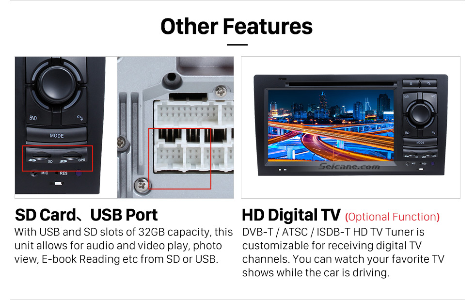 Seicane Android 8.0 DVD Player GPS Navigation system for 1994-2003 Audi A8 S8 with HD 1080P Video Bluetooth Touch Screen Radio WiFi TV Backup Camera steering wheel control USB SD Seicane Android 8.0 DVD Player GPS Navigation system for 1994-2003 Audi A8 S8 with HD 1080P Video Bluetooth Touch Screen Radio WiFi TV Backup Camera steering wheel control USB SD