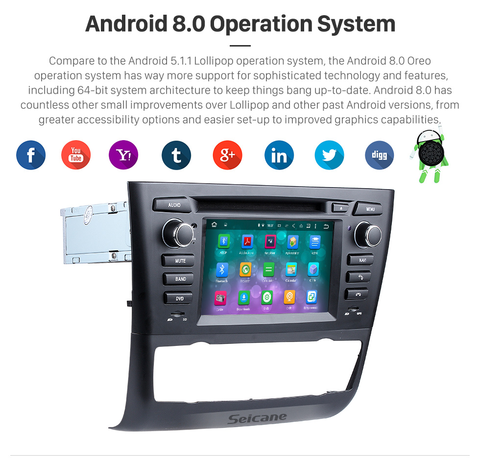Seicane Android 8.0 GPS Radio DVD for 2004-2012 BMW 1 Series E81 E82 E88 (automatic air-conditioner +heated seat) 116i 116d 118i 118d 120i 120d 123d 125i 128i 130i 135i with 3G WiFi Mirror Link OBD2 Rearview Camera DVR Seicane Android 8.0 GPS Radio DVD for 2004-2012 BMW 1 Series E81 E82 E88 (automatic air-conditioner +heated seat) 116i 116d 118i 118d 120i 120d 123d 125i 128i 130i 135i with 3G WiFi Mirror Link OBD2 Rearview Camera DVR