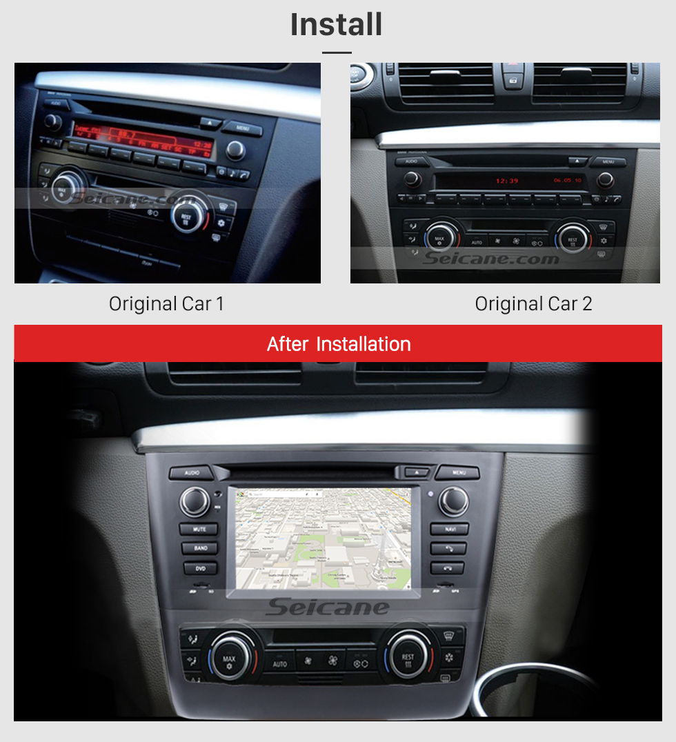 Seicane Android 8.0 GPS Radio DVD for 2004-2012 BMW 1 Series E81 E82 E88 (automatic air-conditioner +heated seat) 116i 116d 118i 118d 120i 120d 123d 125i 128i 130i 135i with 3G WiFi Mirror Link OBD2 Rearview Camera DVR Seicane Android 8.0 GPS Radio DVD for 2004-2012 BMW 1 Series E81 E82 E88 (automatic air-conditioner +heated seat) 116i 116d 118i 118d 120i 120d 123d 125i 128i 130i 135i with 3G WiFi Mirror Link OBD2 Rearview Camera DVR