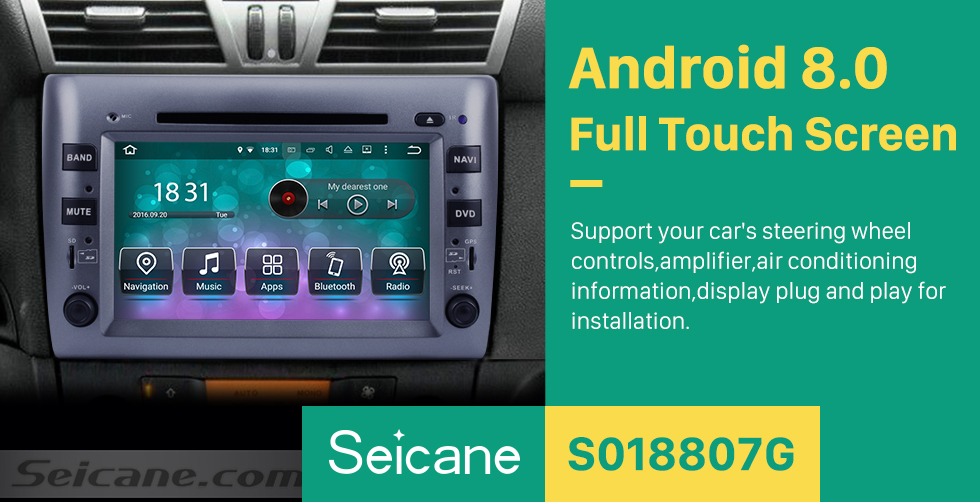 Seicane 8 Zoll Android 8.0 Aftermarket Radio DVD-Player für 2005-2010 Fiat Stilo GPS Navigation Bluetooth Telefon Musik WIFI Unterstützung Rückfahrkamera Lenkradsteuerung DVR DAB + Seicane 8 Zoll Android 8.0 Aftermarket Radio DVD-Player für 2005-2010 Fiat Stilo GPS Navigation Bluetooth Telefon Musik WIFI Unterstützung Rückfahrkamera Lenkradsteuerung DVR DAB +