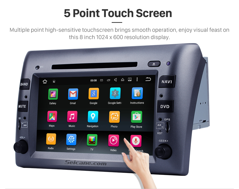 Seicane 8 Zoll Android 8.0 Aftermarket Radio DVD-Player für 2005-2010 Fiat Stilo GPS Navigation Bluetooth Telefon Musik WIFI Unterstützung Rückfahrkamera Lenkradsteuerung DVR DAB + Seicane 8 Zoll Android 8.0 Aftermarket Radio DVD-Player für 2005-2010 Fiat Stilo GPS Navigation Bluetooth Telefon Musik WIFI Unterstützung Rückfahrkamera Lenkradsteuerung DVR DAB +