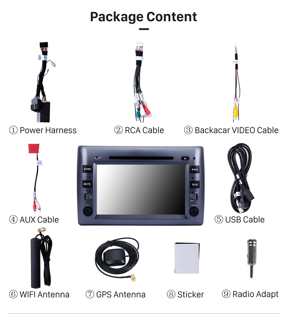 Seicane 8 Zoll Android 8.0 Aftermarket Radio DVD-Player für 2005-2010 Fiat Stilo GPS Navigation Bluetooth Telefon Musik WIFI Unterstützung Rückfahrkamera Lenkradsteuerung DVR DAB + Seicane 8 Zoll Android 8.0 Aftermarket Radio DVD-Player für 2005-2010 Fiat Stilo GPS Navigation Bluetooth Telefon Musik WIFI Unterstützung Rückfahrkamera Lenkradsteuerung DVR DAB +