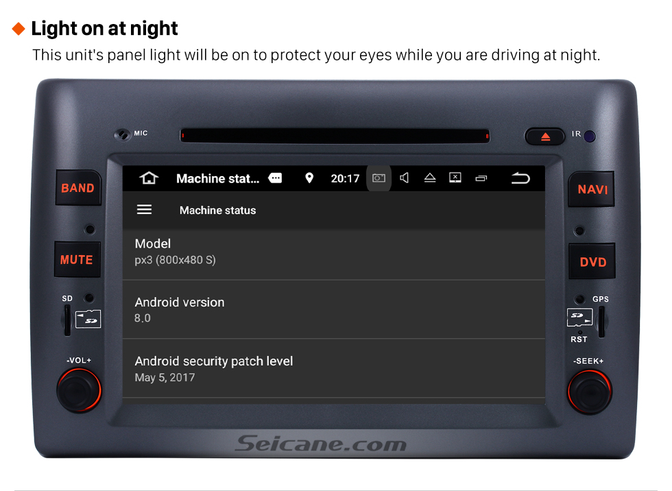 Seicane 8 Zoll Android 8.0 Aftermarket Radio DVD-Player für 2005-2010 Fiat Stilo GPS Navigation Bluetooth Telefon Musik WIFI Unterstützung Rückfahrkamera Lenkradsteuerung DVR DAB + Seicane 8 Zoll Android 8.0 Aftermarket Radio DVD-Player für 2005-2010 Fiat Stilo GPS Navigation Bluetooth Telefon Musik WIFI Unterstützung Rückfahrkamera Lenkradsteuerung DVR DAB +