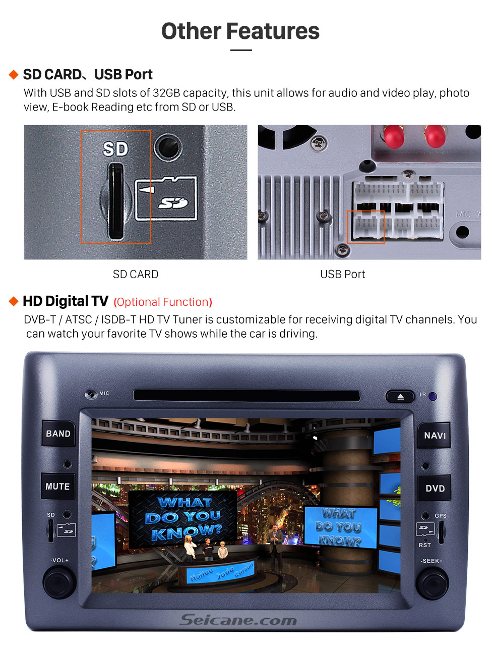 Seicane 8 Zoll Android 8.0 Aftermarket Radio DVD-Player für 2005-2010 Fiat Stilo GPS Navigation Bluetooth Telefon Musik WIFI Unterstützung Rückfahrkamera Lenkradsteuerung DVR DAB + Seicane 8 Zoll Android 8.0 Aftermarket Radio DVD-Player für 2005-2010 Fiat Stilo GPS Navigation Bluetooth Telefon Musik WIFI Unterstützung Rückfahrkamera Lenkradsteuerung DVR DAB +