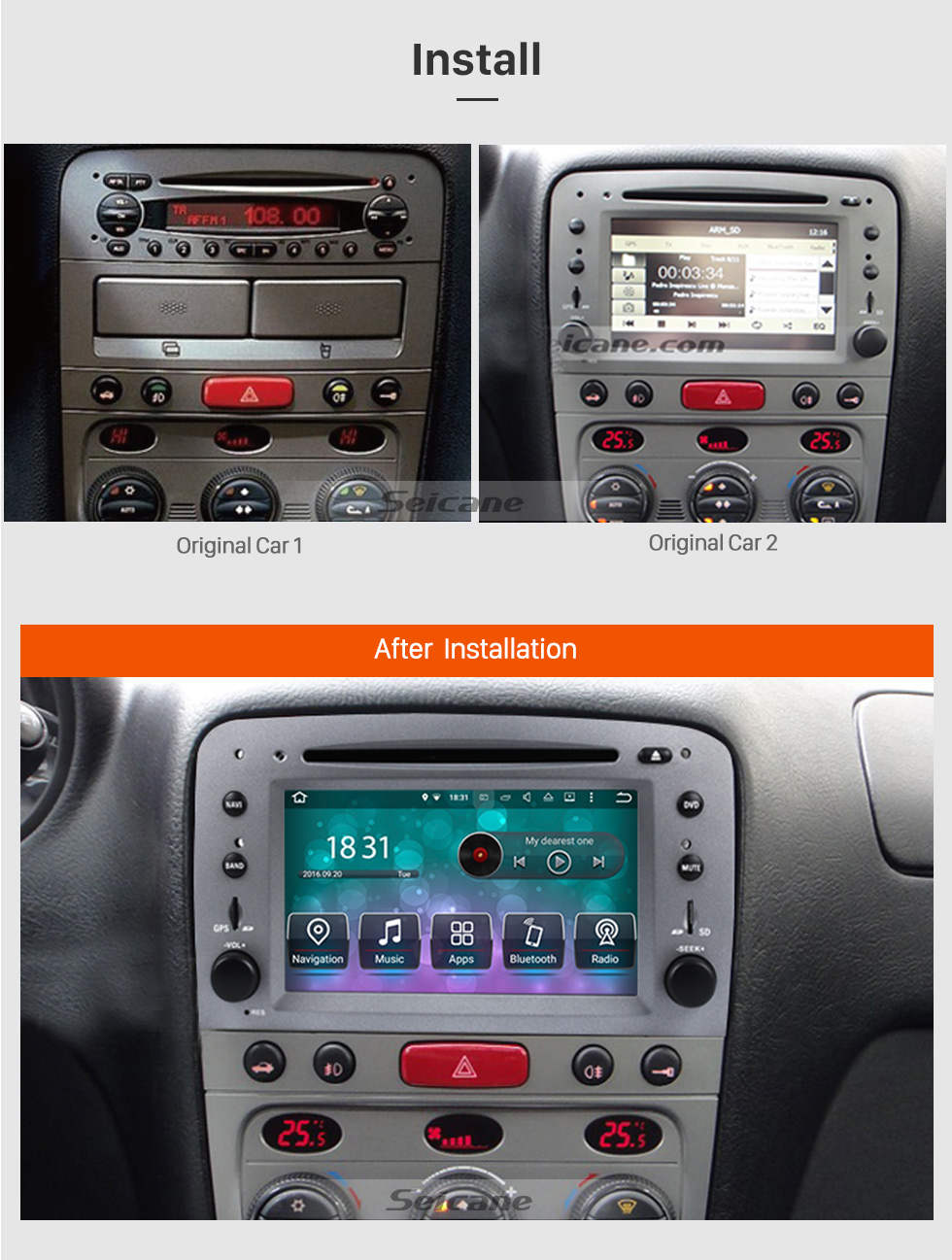 Seicane Android 8.0 HD Touchscreen Aftermarket Radio For 2007-2013 Alfa Romeo GT Car Stereo DVD Player GPS Navigation System Bluetooth Phone Music Support Backup Camera 1080P Video Mirror Link OBDII DVR Steering Wheel Control Seicane Android 8.0 HD Touchscreen Aftermarket Radio For 2007-2013 Alfa Romeo GT Car Stereo DVD Player GPS Navigation System Bluetooth Phone Music Support Backup Camera 1080P Video Mirror Link OBDII DVR Steering Wheel Control