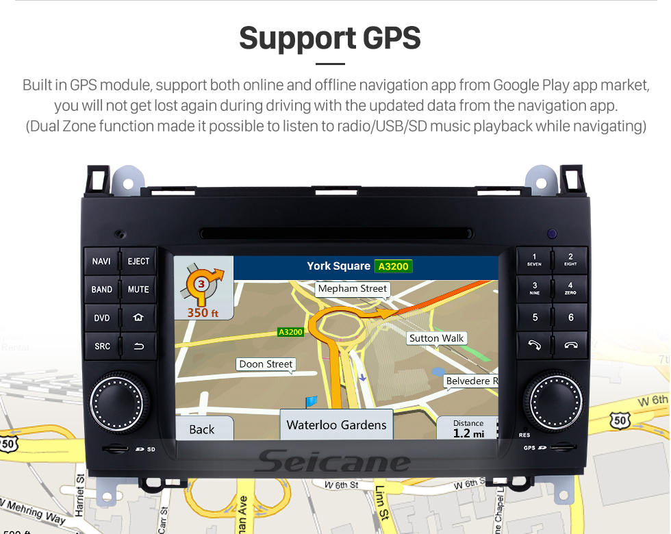 Seicane 2004-2012 Mercedes Benz A class W169 A150 A170 Android 8.0 GPS Navigation system DVD Player 7 inch HD Touchscreen Radio WIFI Bluetooth Music USB SD Carplay SWC Seicane 2004-2012 Mercedes Benz A class W169 A150 A170 Android 8.0 GPS Navigation system DVD Player 7 inch HD Touchscreen Radio WIFI Bluetooth Music USB SD Carplay SWC