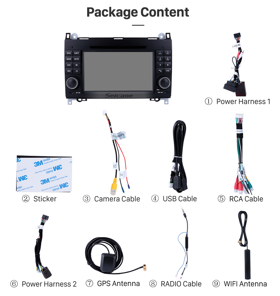 Seicane 2004-2012 Mercedes Benz A class W169 A150 A170 Android 8.0 GPS Navigation system DVD Player 7 inch HD Touchscreen Radio WIFI Bluetooth Music USB SD Carplay SWC Seicane 2004-2012 Mercedes Benz A class W169 A150 A170 Android 8.0 GPS Navigation system DVD Player 7 inch HD Touchscreen Radio WIFI Bluetooth Music USB SD Carplay SWC