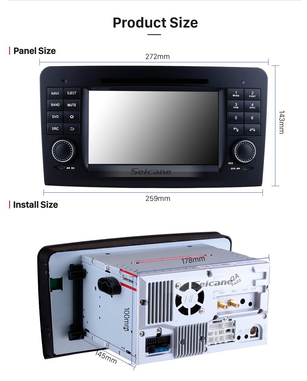 Seicane Aftermarket Android 8.0 GPS Navigation system for 2005-2012 Mercedes-Benz GL CLASS X164 GL320 GL350 GL420 GL450 GL500 with DVD Player Touch Screen Radio WiFi TV HD 1080P Video Rearview Camera steering wheel control USB SD Bluetooth Seicane Aftermarket Android 8.0 GPS Navigation system for 2005-2012 Mercedes-Benz GL CLASS X164 GL320 GL350 GL420 GL450 GL500 with DVD Player Touch Screen Radio WiFi TV HD 1080P Video Rearview Camera steering wheel control USB SD Bluetooth