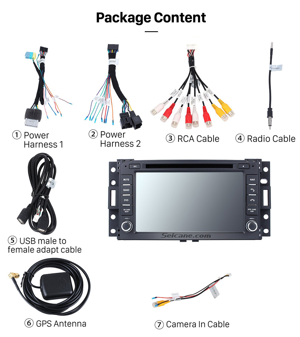 Seicane Android 9.0 Радио GPS Навигационная система 2005 2006 2007 Реле Сатурн с DVD-плеером HD Сенсорный экран Bluetooth Резервная камера Управление рулем 1080P WiFi TV