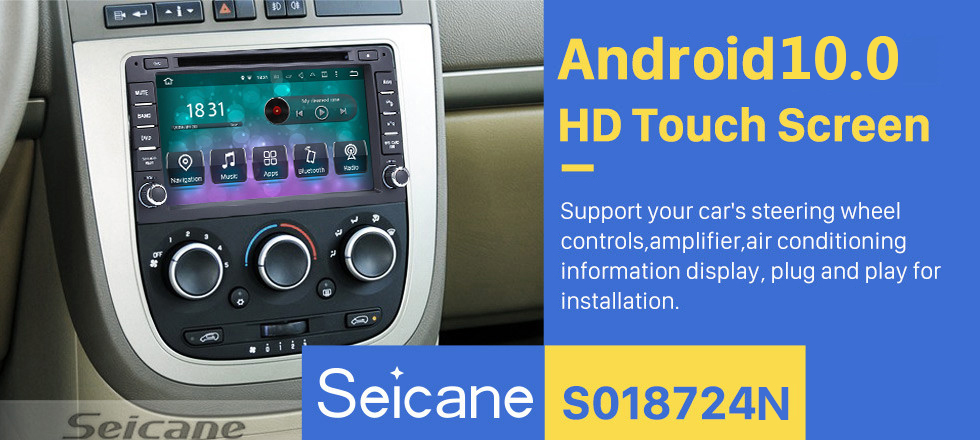 Seicane Android 10.0 2005 2006 Pontiac Montana SV6 Radio GPS Navigation with DVD Player HD Touch Screen Bluetooth WiFi TV Steering Wheel Control 1080P Backup Camera