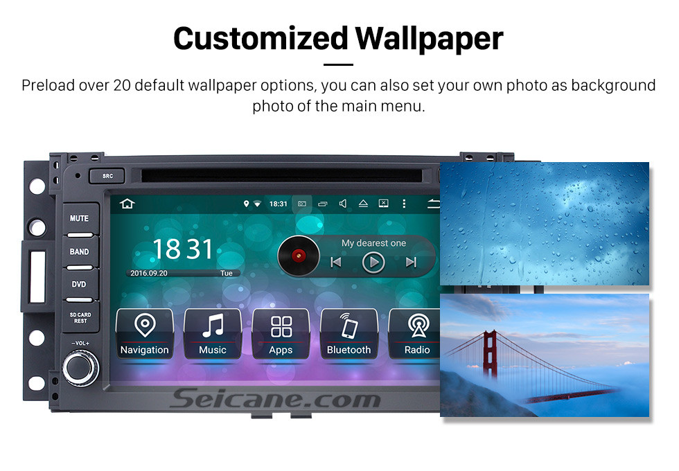 Seicane OEM Android 9.0 Rádio GPS para 2000- Buick GL8 com DVD Player HD Touch Screen Bluetooth WiFi TV Câmera de Backup Câmera Controle de volante 1080 P