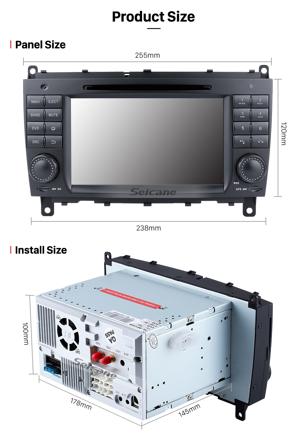 Seicane Android 9.0 GPS Navigation system for 2006-2011 Mercedes-Benz CLK W209 CLK270 CLK320 CLK350 CLK500 with Radio DVD Player Touch Screen Bluetooth WiFi TV HD 1080P Video Backup Camera steering wheel control USB SD Seicane Android 9.0 GPS Navigation system for 2006-2011 Mercedes-Benz CLK W209 CLK270 CLK320 CLK350 CLK500 with Radio DVD Player Touch Screen Bluetooth WiFi TV HD 1080P Video Backup Camera steering wheel control USB SD