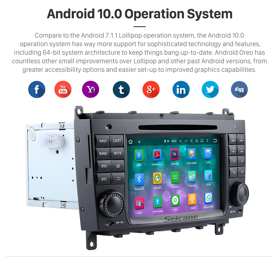 Seicane Android 9.0 GPS Navigation system for 2006-2011 Mercedes-Benz CLK W209 CLK270 CLK320 CLK350 CLK500 with Radio DVD Player Touch Screen Bluetooth WiFi TV HD 1080P Video Backup Camera steering wheel control USB SD Seicane Android 9.0 GPS Navigation system for 2006-2011 Mercedes-Benz CLK W209 CLK270 CLK320 CLK350 CLK500 with Radio DVD Player Touch Screen Bluetooth WiFi TV HD 1080P Video Backup Camera steering wheel control USB SD