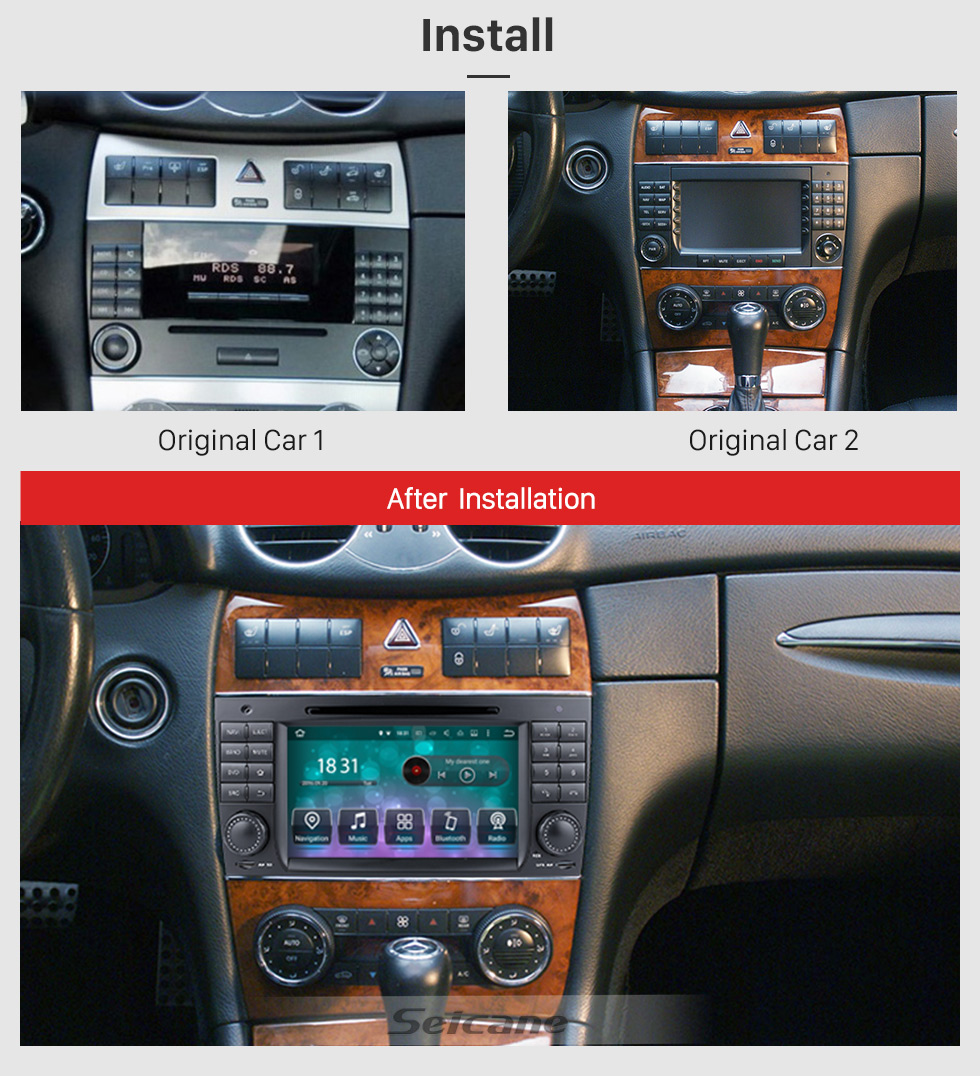 Seicane 2006 2007 2008 Mercedes-Benz CLS W219 Android 10.0 GPS-Navigationssystem Radio DVD-Player Touchscreen-Fernseher IPOD HD 1080P Video Rückfahrkamera Lenkradsteuerung USB SD Bluetooth WiFi