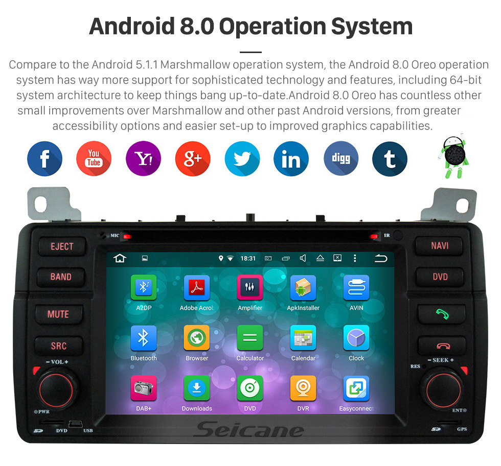 Seicane Android 8.0 2007-2010 ROVER MG7 7 Pouce HD Écran tactile Unité principale Autoradio Stéréo Lecteur de DVD Système de navigation GPS Musique Bluetooth 4G WIFI Soutien 1080P Video Caméra de recul DAB+ DVR Seicane Android 8.0 2007-2010 ROVER MG7 7 Pouce HD Écran tactile Unité principale Autoradio Stéréo Lecteur de DVD Système de navigation GPS Musique Bluetooth 4G WIFI Soutien 1080P Video Caméra de recul DAB+ DVR