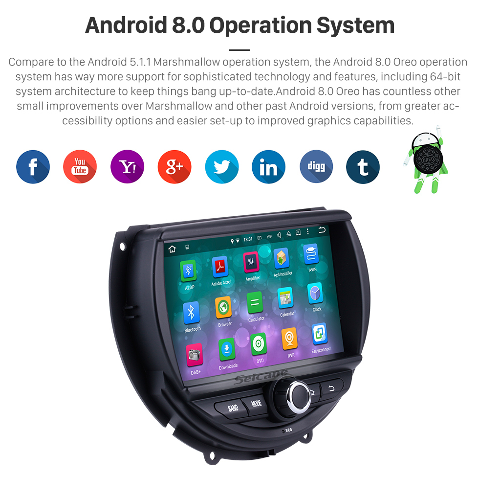 Seicane OEM Android 8.0 DVD Player GPS Navigation system for 2015 2016 BMW MINI COOPER with HD 1080P Video Bluetooth Touch Screen Radio WiFi TV Backup Camera steering wheel control USB SD Seicane OEM Android 8.0 DVD Player GPS Navigation system for 2015 2016 BMW MINI COOPER with HD 1080P Video Bluetooth Touch Screen Radio WiFi TV Backup Camera steering wheel control USB SD