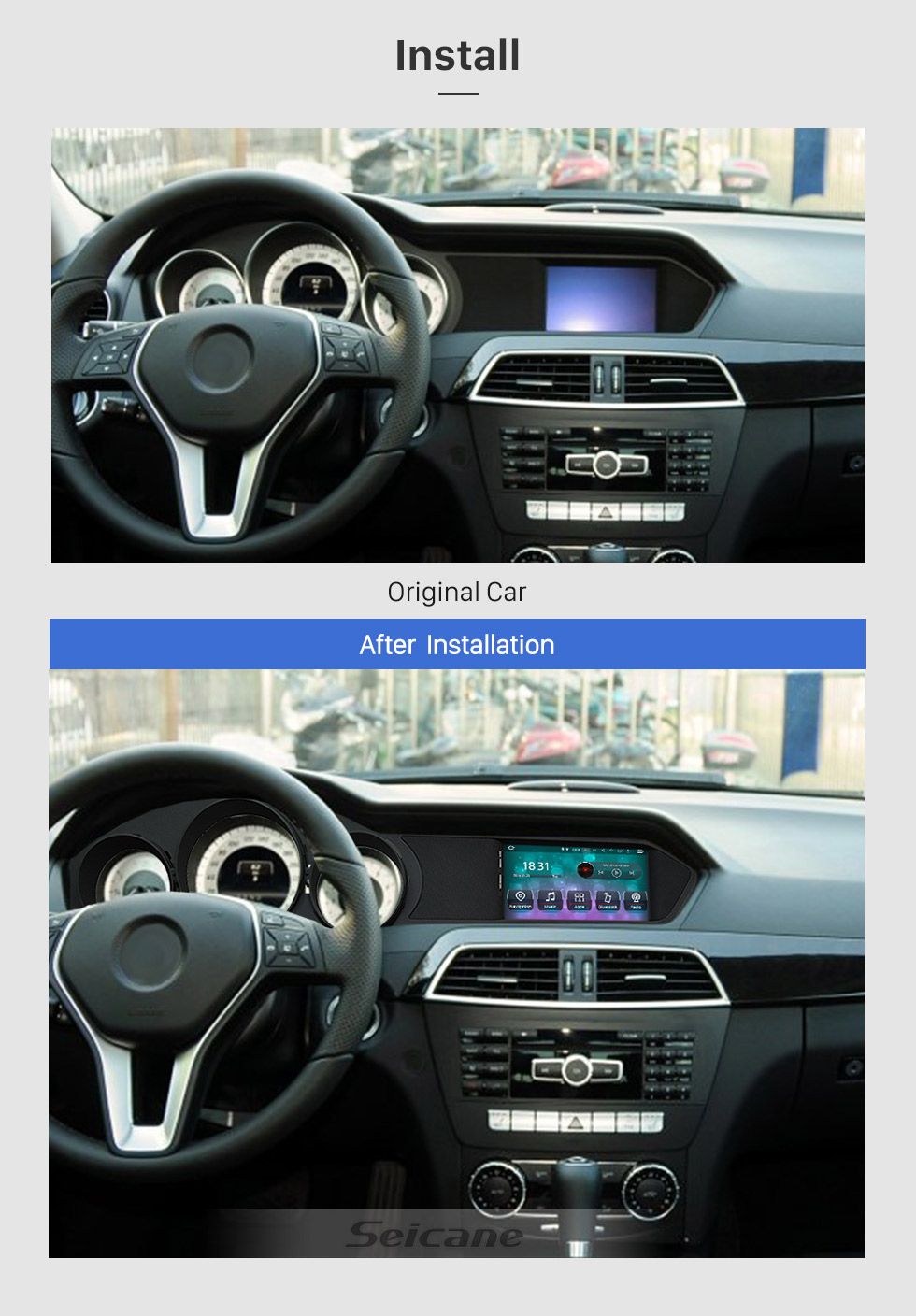 Seicane 7 Inch Android 8.0 Car Multimedia Player for 2012 2013 Mercedes-Benz C Class W204 C180k C200 HD Touchscreen Radio GPS Navigation Upgrade Unit Steering Wheel Control Bluetooth Music Wifi USB FM/AM/RDS support Carplay Seicane 7 Inch Android 8.0 Car Multimedia Player for 2012 2013 Mercedes-Benz C Class W204 C180k C200 HD Touchscreen Radio GPS Navigation Upgrade Unit Steering Wheel Control Bluetooth Music Wifi USB FM/AM/RDS support Carplay