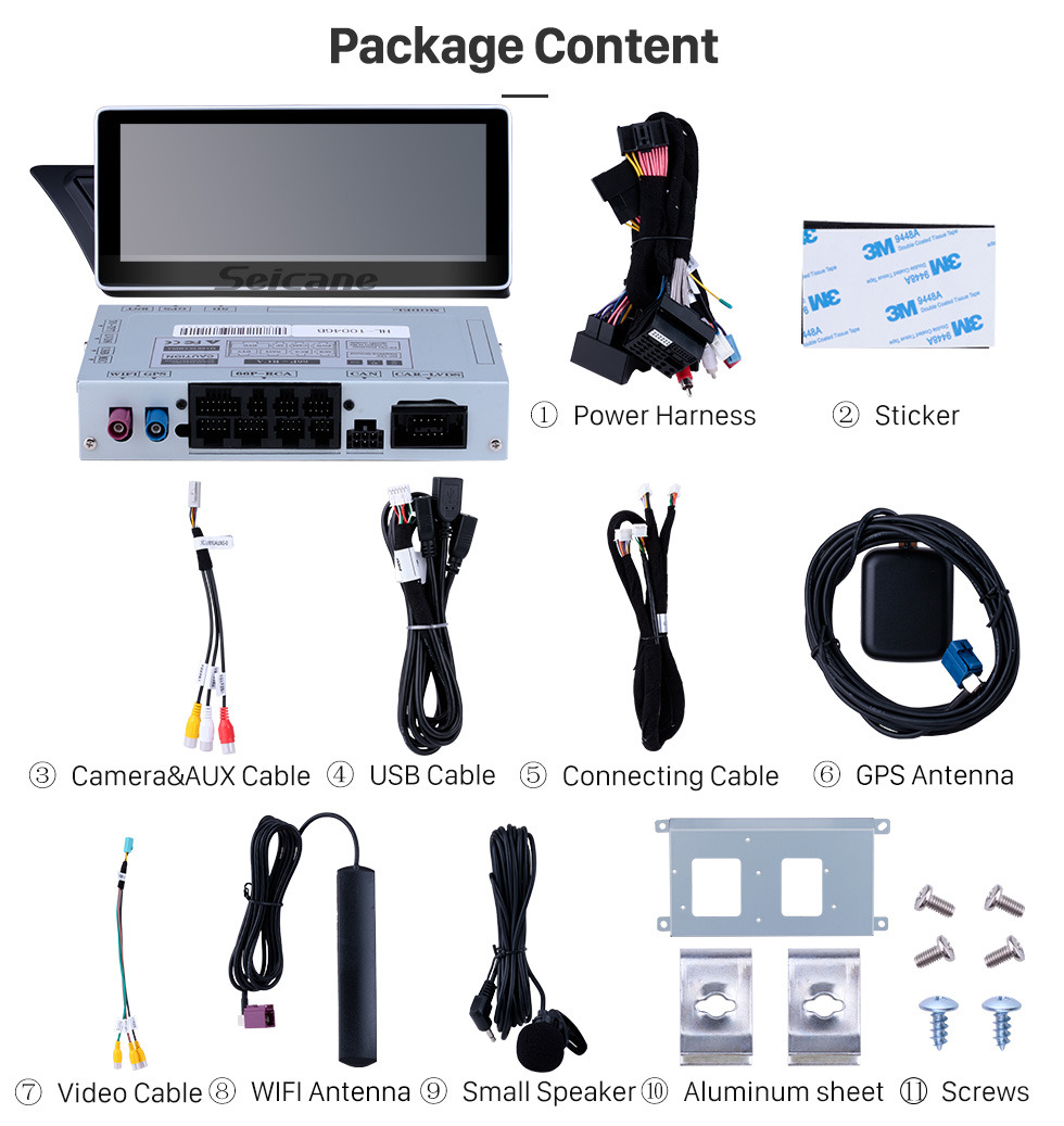 Seicane 10,25 polegadas Android 7.1 sistema de navegação de unidade de cabeça estéreo de rádio de carro para 2009-2014 AUDI A4 com música Bluetooth WIFI FM AM suporte USB câmera de visão traseira controle de volante Seicane 10,25 polegadas Android 7.1 sistema de navegação de unidade de cabeça estéreo de rádio de carro para 2009-2014 AUDI A4 com música Bluetooth WIFI FM AM suporte USB câmera de visão traseira controle de volante