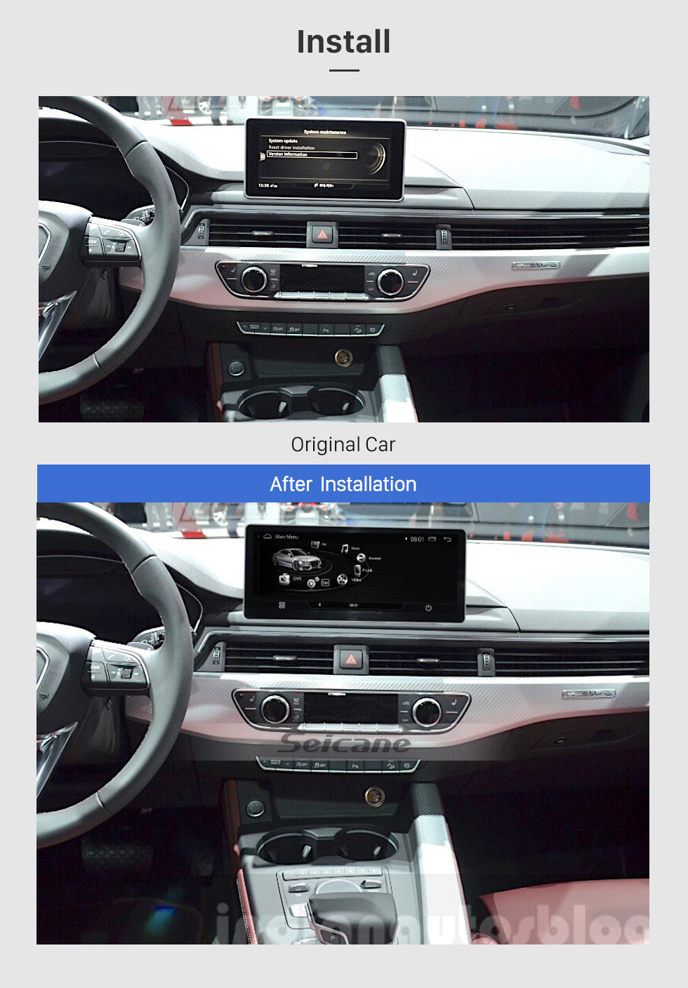 Seicane 10,25 zoll Android 9,0 GPS Navigation 1028 * 480 Touchscreen Radio Head unit für 2015-2018 AUDI A4 (B9) Auto Multimedia Player USB Carplay Lenkradsteuerung Bluetooth Musik unterstützung OBD2 DVR Seicane 10,25 zoll Android 9,0 GPS Navigation 1028 * 480 Touchscreen Radio Head unit für 2015-2018 AUDI A4 (B9) Auto Multimedia Player USB Carplay Lenkradsteuerung Bluetooth Musik unterstützung OBD2 DVR