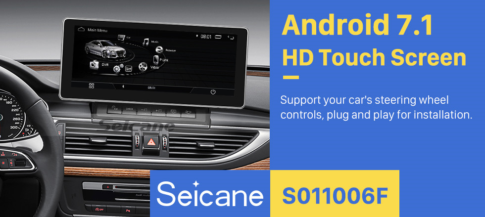 Seicane 10,25 polegadas sistema de navegação GPS de carro estéreo 7.1 unidade de cabeça estéreo para 2011-2015 audi a6 com 1280 * 480 touchscreen WIFI FM AM Bluetooth música suporte USB controle de volante câmera retrovisor Seicane 10,25 polegadas sistema de navegação GPS de carro estéreo 7.1 unidade de cabeça estéreo para 2011-2015 audi a6 com 1280 * 480 touchscreen WIFI FM AM Bluetooth música suporte USB controle de volante câmera retrovisor