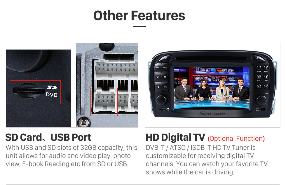 Seicane Android 10.0 Car dvd player 7 inch for Mercedes SL R230 SL350 SL500 SL55 SL600 SL65 with GPS Radio TV Bluetooth Seicane Android 10.0 Car dvd player 7 inch for Mercedes SL R230 SL350 SL500 SL55 SL600 SL65 with GPS Radio TV Bluetooth