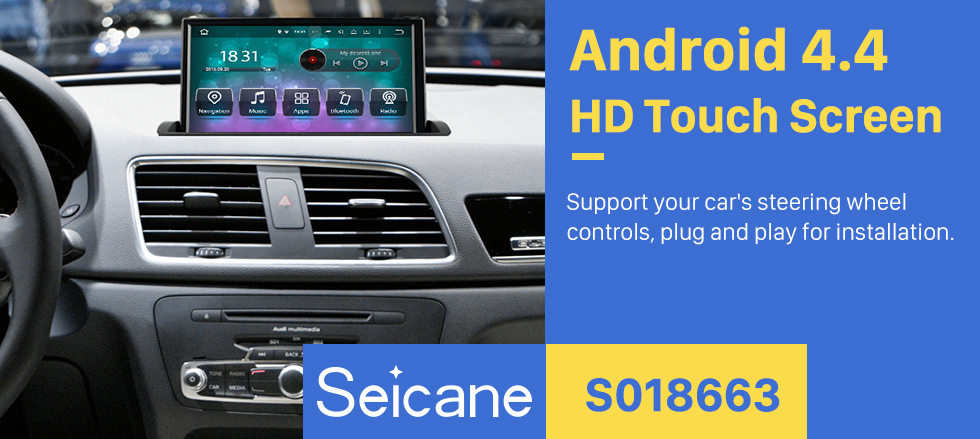 Seicane Android 4.4 Radio 8 inch GPS Navigation for 2011-2018 AUDI Q3 Head unit 1024*600 HD Touchscreen Video Player USB Bluetooth Carplay Steering Wheel Control WIFI 1080P Digital TV support OBD2 TPMS Seicane Android 4.4 Radio 8 inch GPS Navigation for 2011-2018 AUDI Q3 Head unit 1024*600 HD Touchscreen Video Player USB Bluetooth Carplay Steering Wheel Control WIFI 1080P Digital TV support OBD2 TPMS