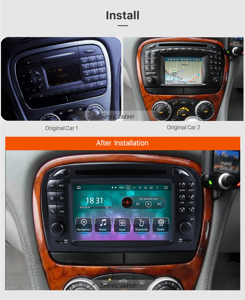 Seicane Android 9.0 Sistema de Navegação GPS para 2001-2004 Mercedes SL R230 SL350 SL500 SL55 SL600 SL65 com DVD Player de Tela de Toque de Rádio Bluetooth WiFi TV HD 1080 P Câmera de Backup de Vídeo controle de volante USB SD Seicane Android 9.0 Sistema de Navegação GPS para 2001-2004 Mercedes SL R230 SL350 SL500 SL55 SL600 SL65 com DVD Player de Tela de Toque de Rádio Bluetooth WiFi TV HD 1080 P Câmera de Backup de Vídeo controle de volante USB SD