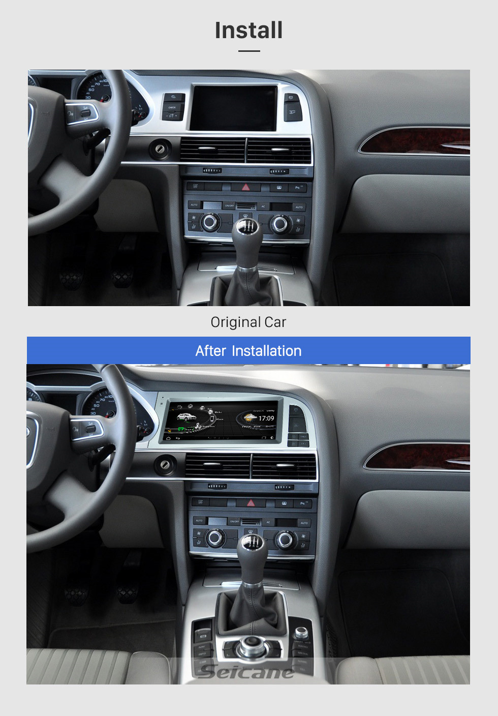 Seicane 8,8 Zoll Android 9.0 GPS Navigationsradio für 2005-2009 Audi A6 mit HD Touchscreen Bluetooth Unterstützung Carplay TPMS OBD2 Seicane 8,8 Zoll Android 9.0 GPS Navigationsradio für 2005-2009 Audi A6 mit HD Touchscreen Bluetooth Unterstützung Carplay TPMS OBD2