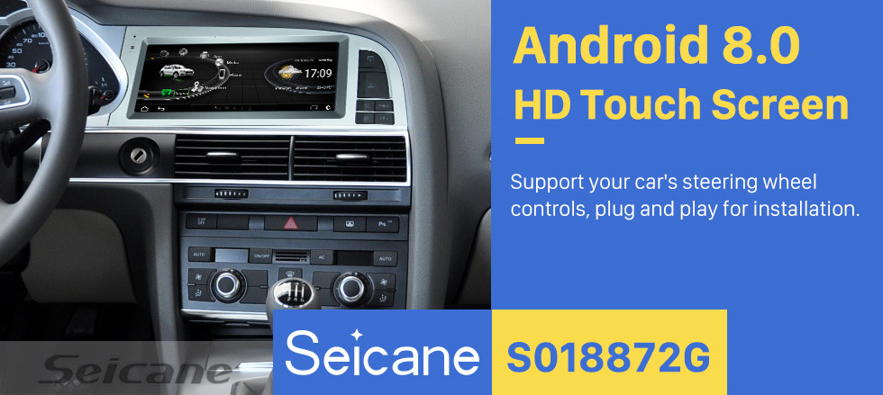 Seicane 8,8 Zoll Android 8.0 GPS Navigationsradio für 2005-2009 Audi A6 mit HD Touchscreen Bluetooth Unterstützung Carplay TPMS OBD2 Seicane 8,8 Zoll Android 8.0 GPS Navigationsradio für 2005-2009 Audi A6 mit HD Touchscreen Bluetooth Unterstützung Carplay TPMS OBD2