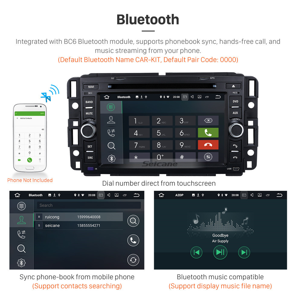 Seicane Bluetooth Radio Android 9.0 GPS Navigationssystem 2007-2011 GMC Acadia mit DVD-Player Touchscreen DVR WIFI TV Lenkradsteuerung Seicane Bluetooth Radio Android 9.0 GPS Navigationssystem 2007-2011 GMC Acadia mit DVD-Player Touchscreen DVR WIFI TV Lenkradsteuerung