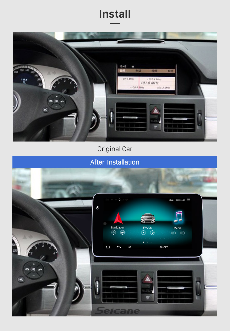 Seicane Android 9.0 GPS Navigation 9 inch HD Touchscreen Radio for 2008-2015 Mercedes Benz GLK Class X204 GLK200 GLK250 GLK280 GLK350 GLK220 CDI Headunit SWC Bluetooth Phone WIFI USB Carplay FM Rearview Seicane Android 9.0 GPS Navigation 9 inch HD Touchscreen Radio for 2008-2015 Mercedes Benz GLK Class X204 GLK200 GLK250 GLK280 GLK350 GLK220 CDI Headunit SWC Bluetooth Phone WIFI USB Carplay FM Rearview