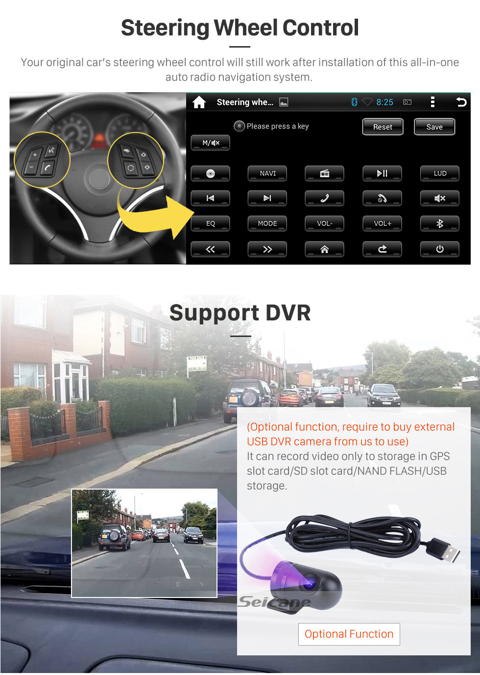 Seicane 8 polegadas android 9.0 hd 1024*600 touchscreen para 2012-2016 mercedes benz a classe w176 com sistema de navegação gps leitor de dvd wifi controle de volante 1080 p vídeo Seicane 8 polegadas android 9.0 hd 1024*600 touchscreen para 2012-2016 mercedes benz a classe w176 com sistema de navegação gps leitor de dvd wifi controle de volante 1080 p vídeo