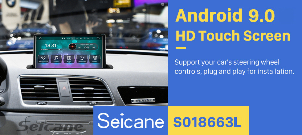 Seicane Android 9.0 Radio Navegación GPS de 8 pulgadas para 2011-2018 AUDI Q3 Unidad principal HD Pantalla táctil Reproductor de video USB Bluetooth Carplay Control del volante WIFI 1080P Soporte de TV digital OBD2 TPMS Seicane Android 9.0 Radio Navegación GPS de 8 pulgadas para 2011-2018 AUDI Q3 Unidad principal HD Pantalla táctil Reproductor de video USB Bluetooth Carplay Control del volante WIFI 1080P Soporte de TV digital OBD2 TPMS