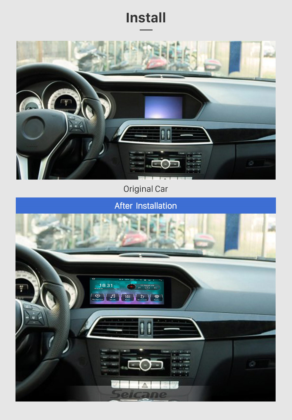 Seicane 2012 2013 Mercedes Benz C Class W204 8.8 inch Android 9.0 Radio 1280*480 Touchscreen Car Multimedia Player GPS Navigation System WIFI Bluetooth Music 1080P AUX Steering Wheel Control Seicane 2012 2013 Mercedes Benz C Class W204 8.8 inch Android 9.0 Radio 1280*480 Touchscreen Car Multimedia Player GPS Navigation System WIFI Bluetooth Music 1080P AUX Steering Wheel Control