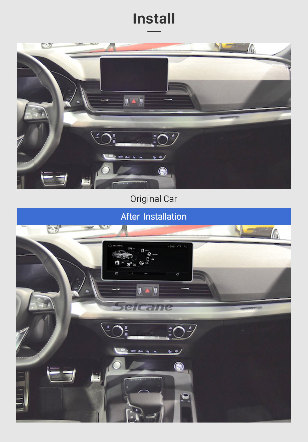 Seicane 10,25 zoll android 9,0 autoradio stereo gps navigationssystem kopf einheit für 2017 audi q5 mit touchscreen wifi fm am bluetooth musik unterstützung carplay dvr lenkradsteuerung Seicane 10,25 zoll android 9,0 autoradio stereo gps navigationssystem kopf einheit für 2017 audi q5 mit touchscreen wifi fm am bluetooth musik unterstützung carplay dvr lenkradsteuerung