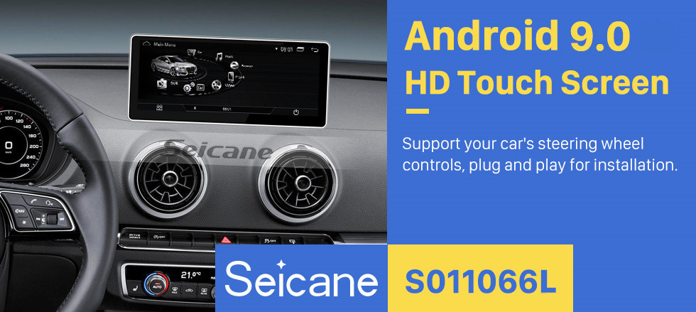 Seicane 10.25 pulgadas 2017 AUDI A3 Android 9.0 Sistema de navegación GPS para automóvil Unidad principal estéreo de radio con pantalla táctil WIFI FM AM Bluetooth música Soporte Carplay DVR Cámara de vista trasera Seicane 10.25 pulgadas 2017 AUDI A3 Android 9.0 Sistema de navegación GPS para automóvil Unidad principal estéreo de radio con pantalla táctil WIFI FM AM Bluetooth música Soporte Carplay DVR Cámara de vista trasera