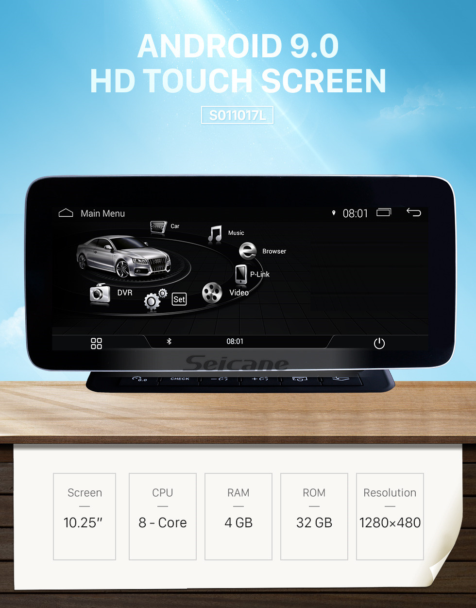Seicane 10.25 pulgadas 2006-2015 AUDI Q7 Android 9.0 Unidad principal del automóvil Sistema de navegación GPS Radio Estéreo con pantalla táctil WIFI FM AM Bluetooth música Soporte Control del volante Cámara de visión trasera USB Seicane 10.25 pulgadas 2006-2015 AUDI Q7 Android 9.0 Unidad principal del automóvil Sistema de navegación GPS Radio Estéreo con pantalla táctil WIFI FM AM Bluetooth música Soporte Control del volante Cámara de visión trasera USB