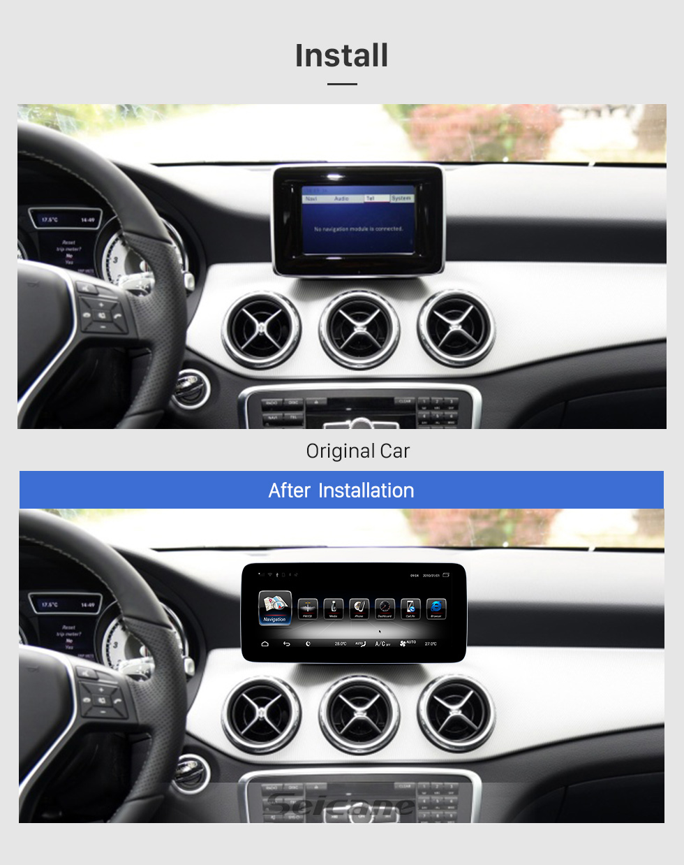 Seicane Android 9.0 10.25 inch for Mercedes-Benz A-W176/G-W460/GLA-X156/CLA-C117/CLS-C218(2015--)(NTG 5.0/5.1) Radio Bluetooth HD Touchscreen GPS Navigation support TPMS Carplay Seicane Android 9.0 10.25 inch for Mercedes-Benz A-W176/G-W460/GLA-X156/CLA-C117/CLS-C218(2015--)(NTG 5.0/5.1) Radio Bluetooth HD Touchscreen GPS Navigation support TPMS Carplay