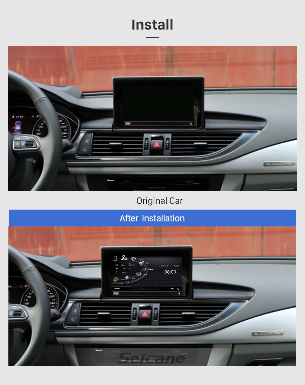 Seicane 8-дюймовый сенсорный экран HD для 2012 2013 2014 2015 2016 2017 2018 Audi A6 / A7 Радио GPS-навигация Android 9.0 с поддержкой Bluetooth WIFI USB Поддержка Carplay Камера заднего вида Seicane 8-дюймовый сенсорный экран HD для 2012 2013 2014 2015 2016 2017 2018 Audi A6 / A7 Радио GPS-навигация Android 9.0 с поддержкой Bluetooth WIFI USB Поддержка Carplay Камера заднего вида