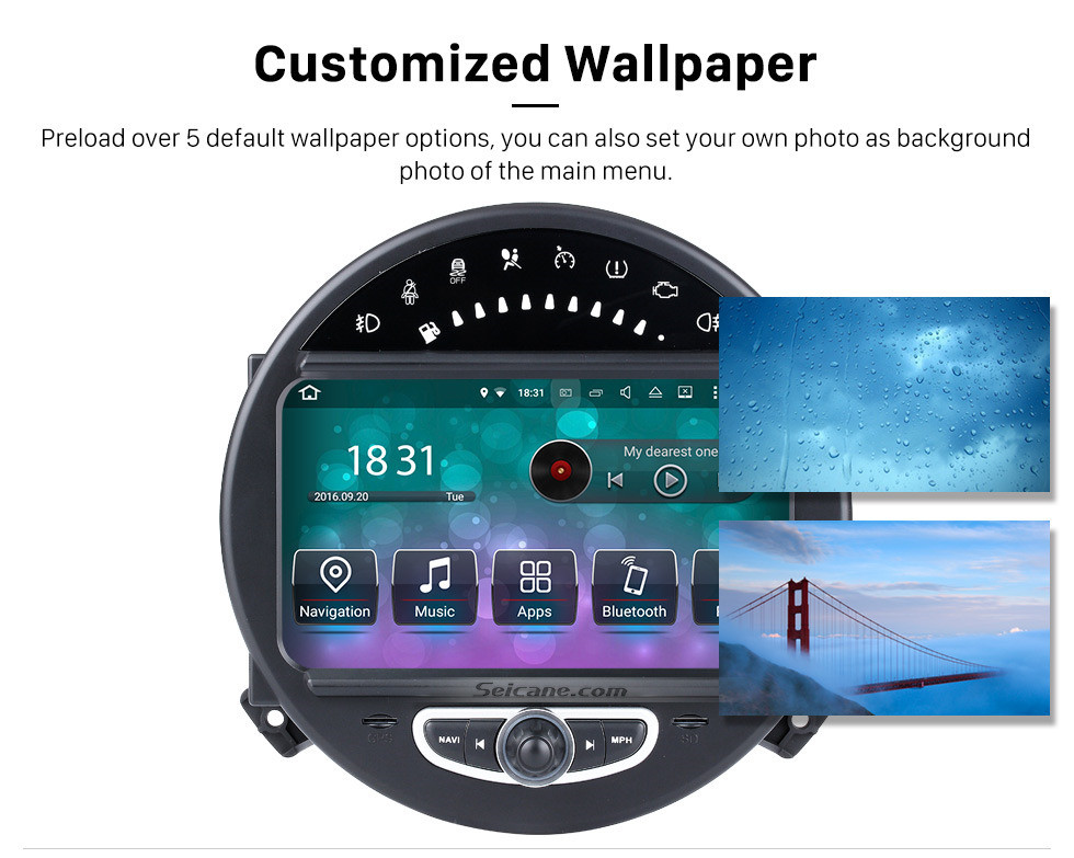 Seicane HD 1024*600 Touchscreen 2006-2013 BMW Mini Cooper with 8 inch Android 5.1.1 Autoradio GPS DVD Player Bluetooth HD 1080P Video Steering Wheel Control Seicane HD 1024*600 Touchscreen 2006-2013 BMW Mini Cooper with 8 inch Android 5.1.1 Autoradio GPS DVD Player Bluetooth HD 1080P Video Steering Wheel Control