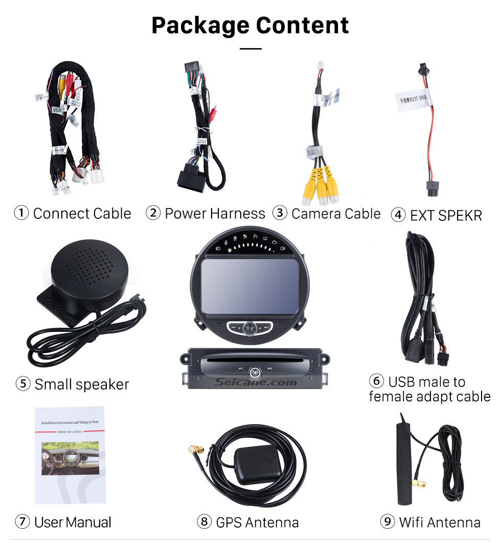 Seicane HD 1024*600 Touchscreen 2006-2013 BMW Mini Cooper with 8 inch Android 5.1.1 Autoradio GPS DVD Player Bluetooth HD 1080P Video Steering Wheel Control Seicane HD 1024*600 Touchscreen 2006-2013 BMW Mini Cooper with 8 inch Android 5.1.1 Autoradio GPS DVD Player Bluetooth HD 1080P Video Steering Wheel Control